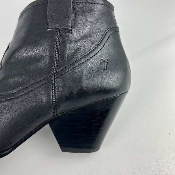 Frye Womens Reina Western Ankle Booties Black Leather Pointy Toe Boots size 9M - Picture 10 of 16